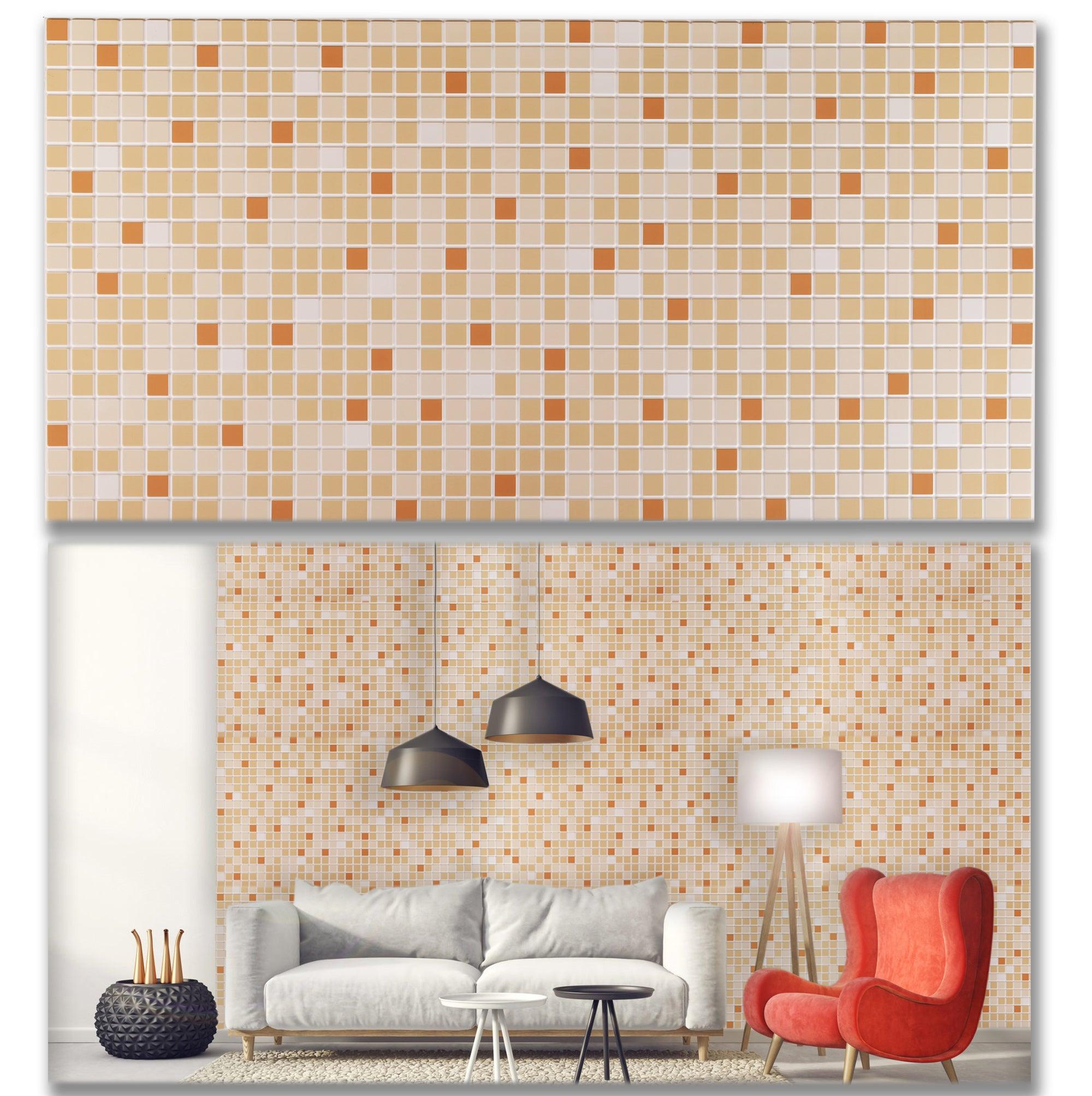 3D Wall Panels - Mosaic ORANGE - Smart Profile