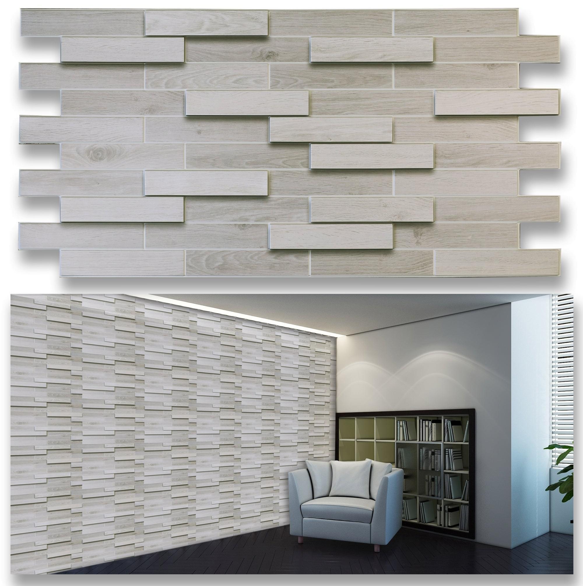 3D Wall Panels - Bleached Oak Parquet - Smart Profile