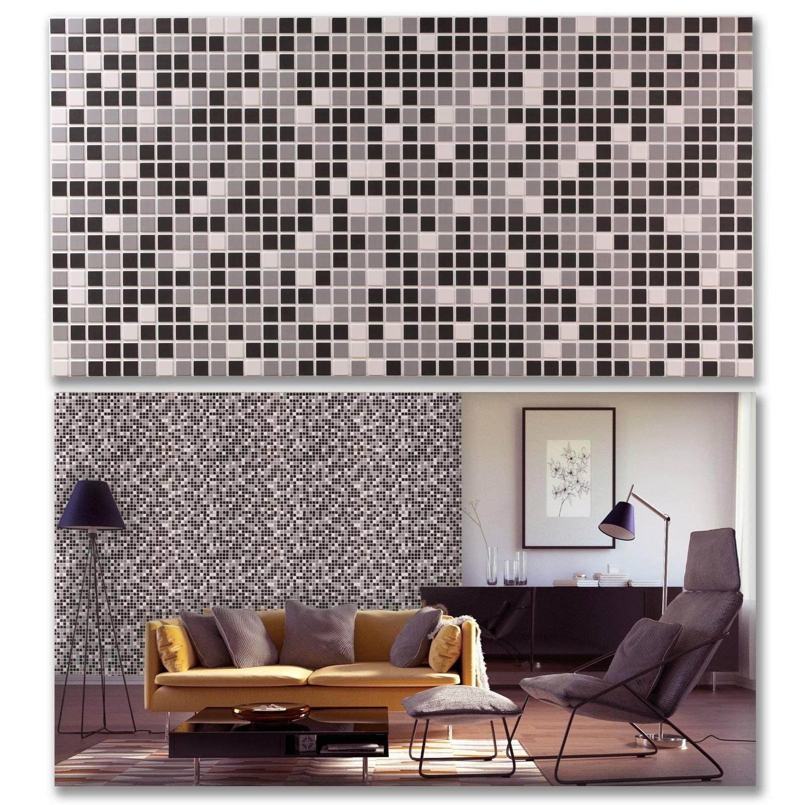 3D Wall Panels - Mosaic BLACK - Smart Profile