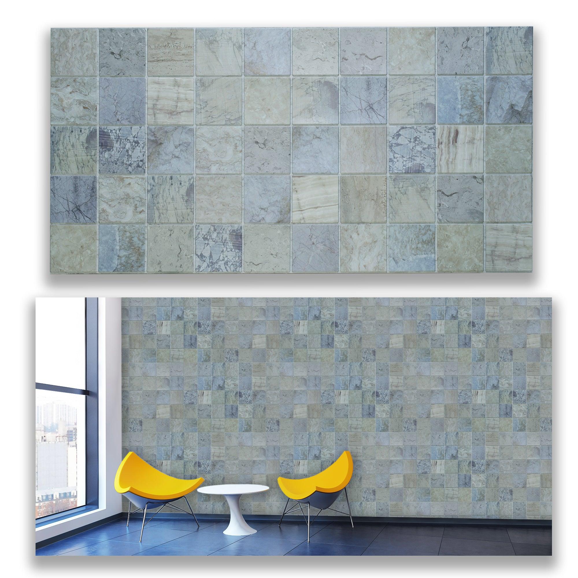 3D Wall Panels - Tile Marble Blue - Smart Profile