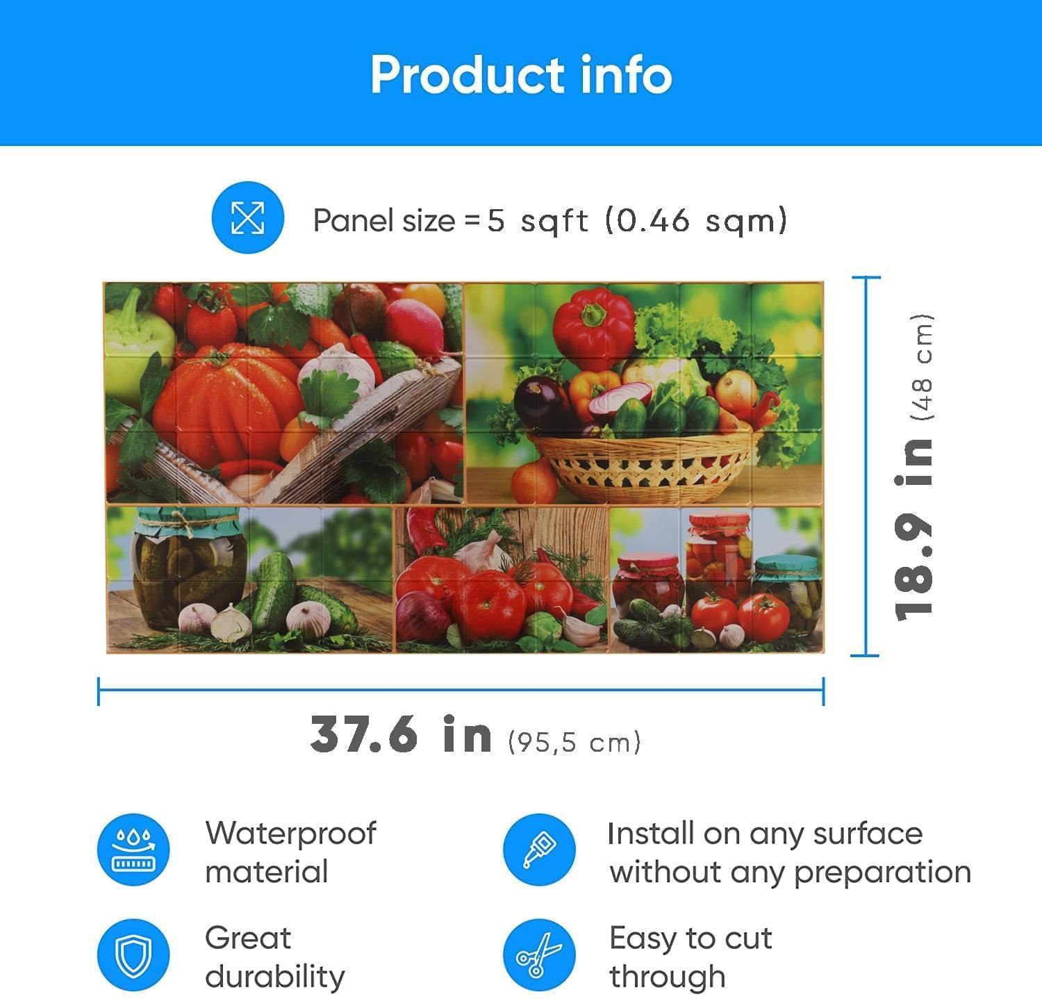 3D Wall Panels - Mosaic bountiful harvest - Smart Profile