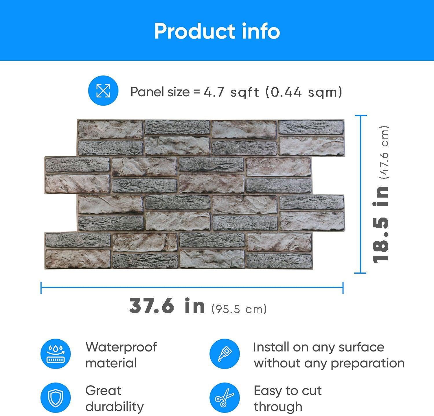 3D Wall Panels - Stone Expanse Dark - Smart Profile