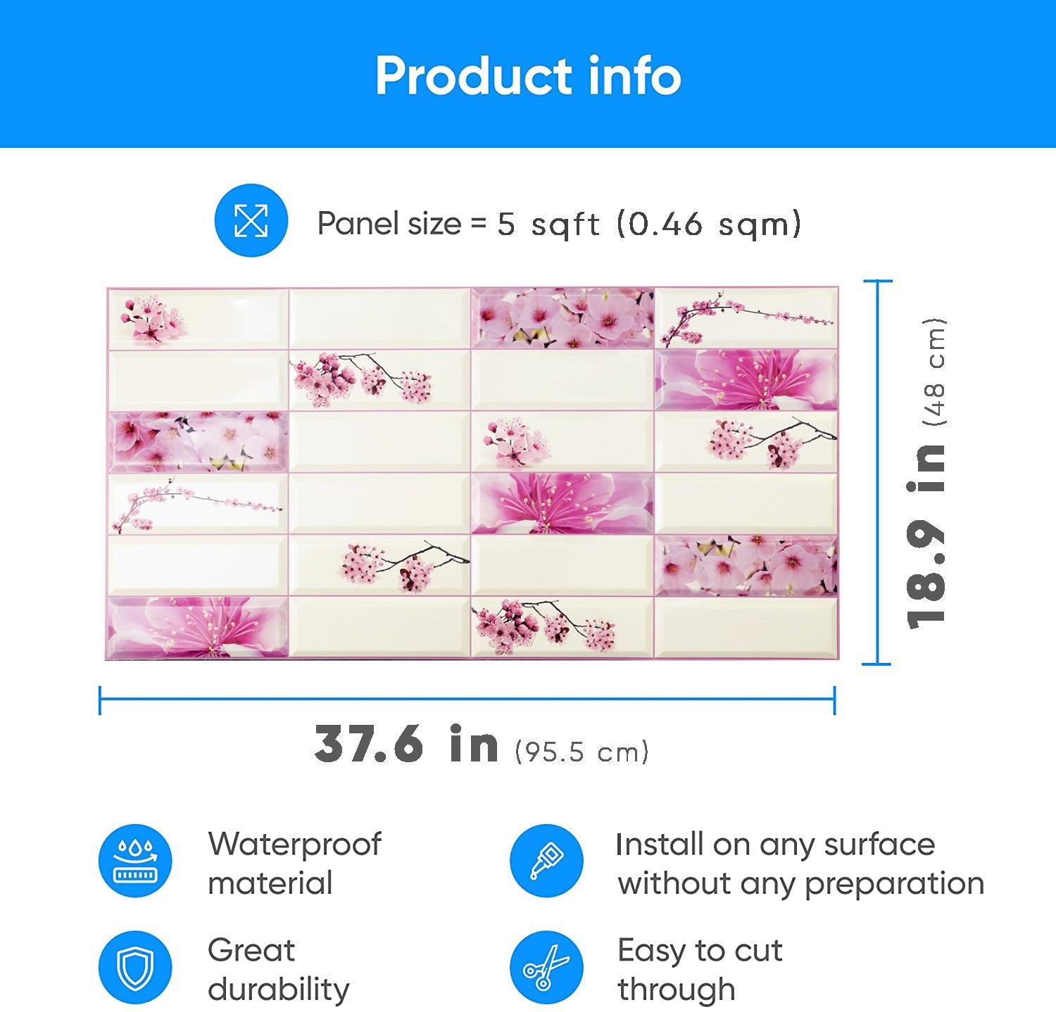 3D Wall Panels - Tiles Sakura - Smart Profile