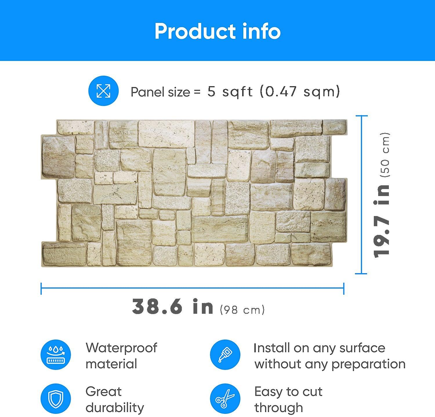 3D Wall Panels - Shell Rock light - Smart Profile