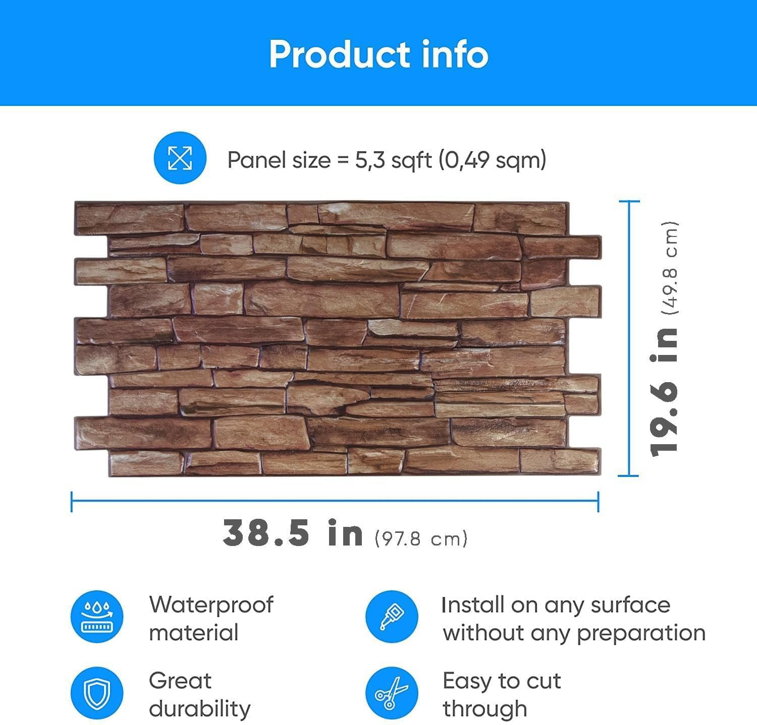 3D Wall Panels - Karelian Slate - Smart Profile