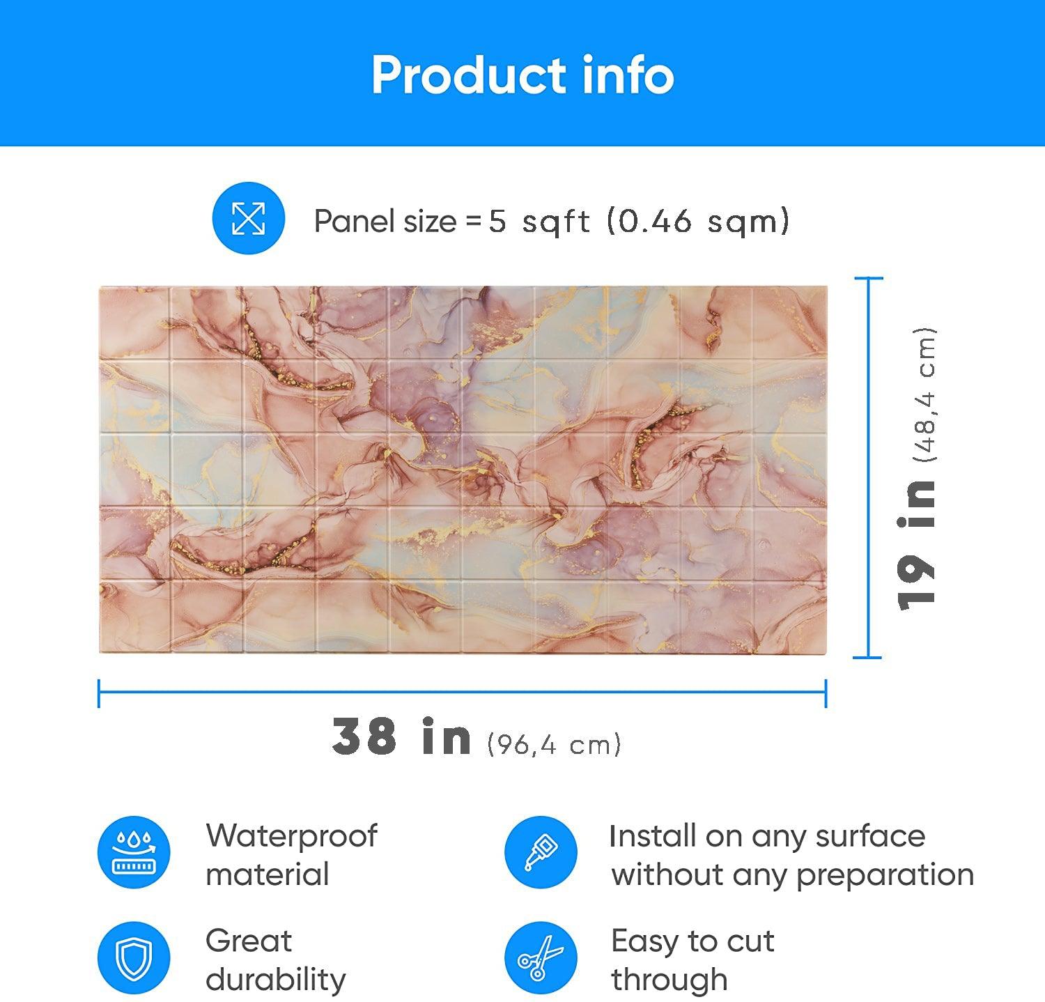3D Wall Panels - Tiles Delicate Silk - Smart Profile