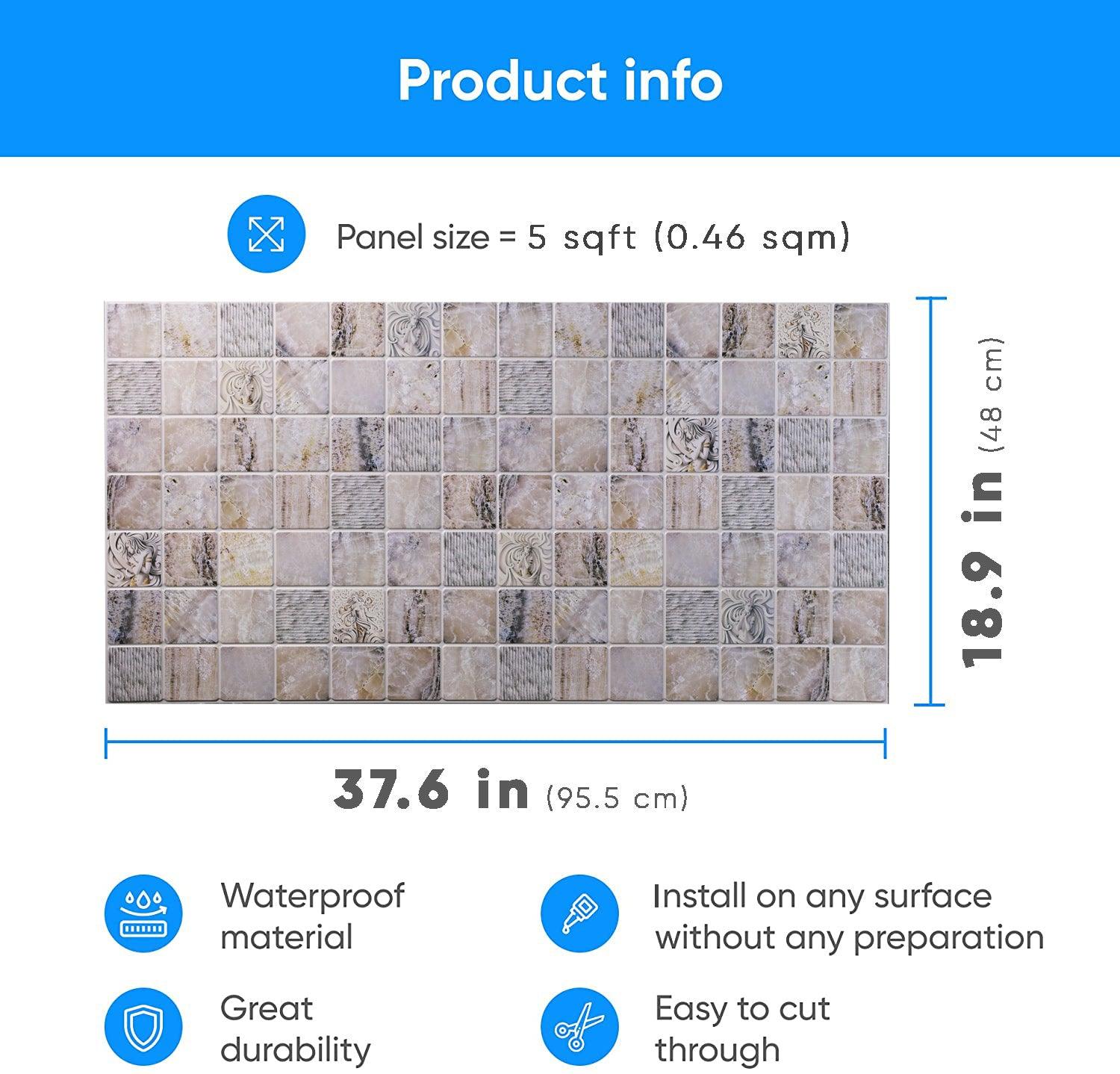 3D Wall Panels - Venetial marble mosaic - Smart Profile