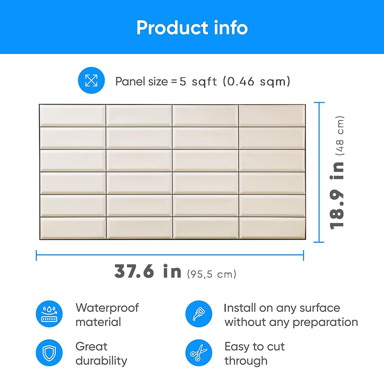 3D Wall Panels - Tile black seam - Smart Profile